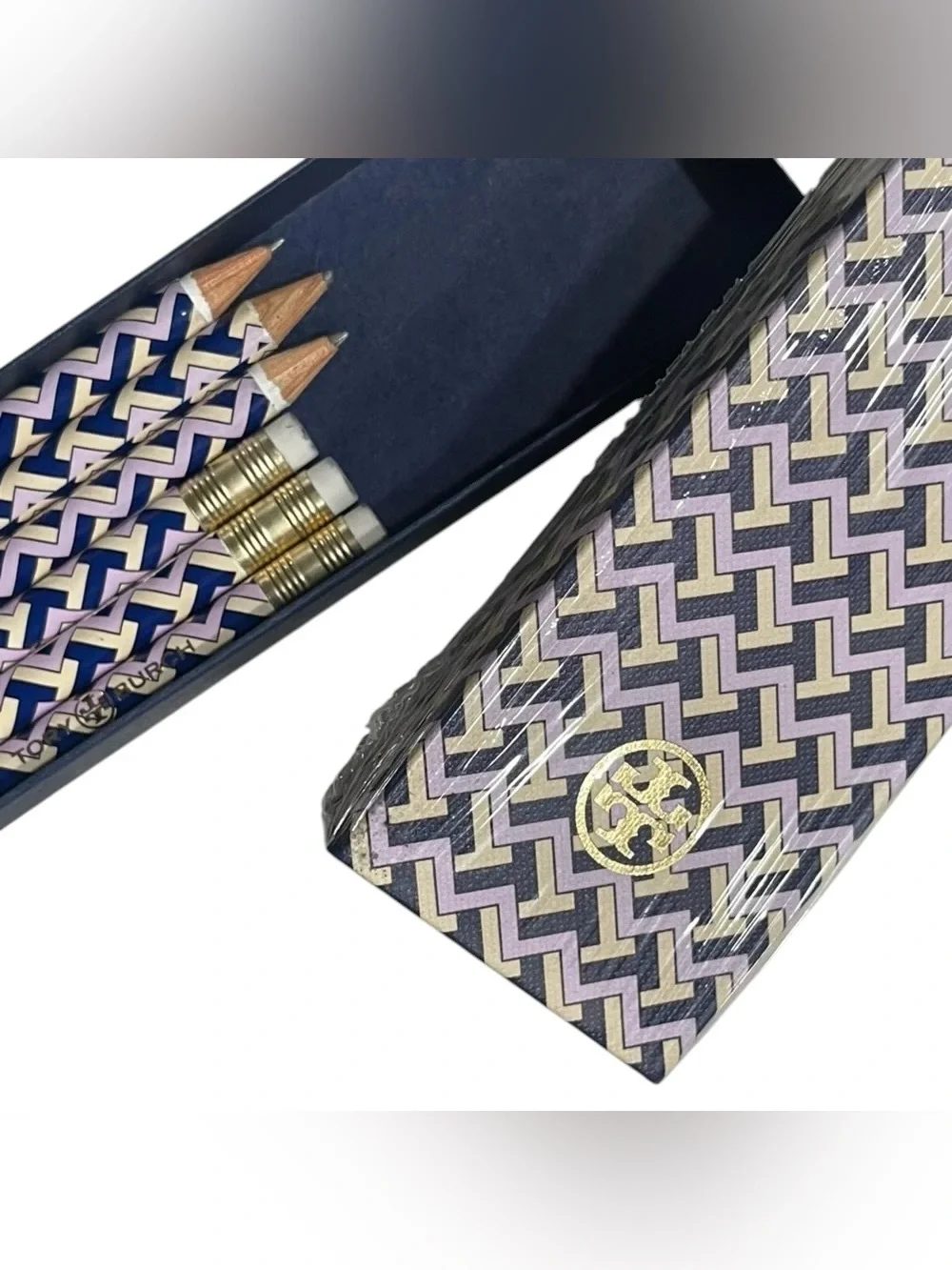 RARE RARE Tory Burch Vintage T-Zag Stationery Pencil Set NIB